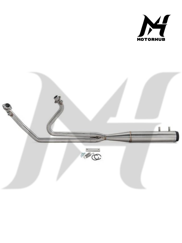 2in1 Harley Road Glide Street Glide 2 into 1 Brushed Full Length Exhaust Pipes for Harley Davidson Touring Bagger 1995-2016 MH9900500