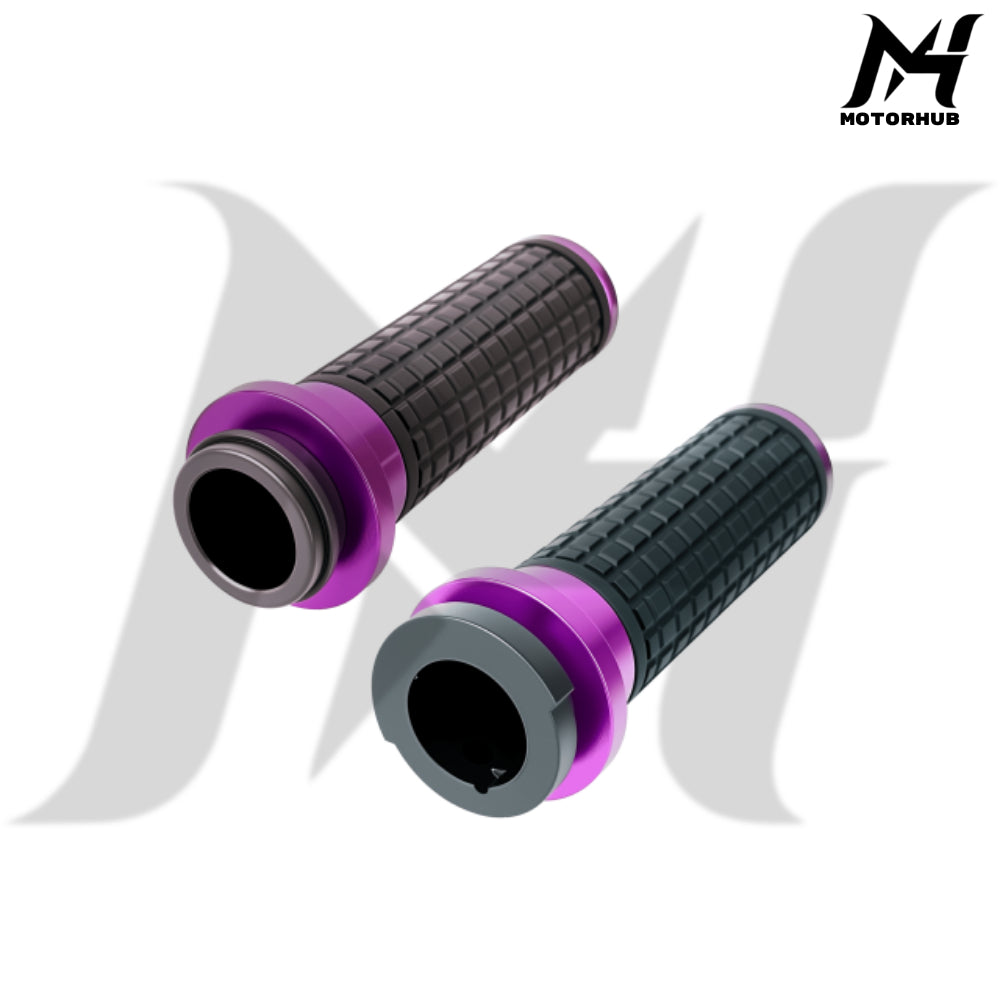 MH Style Silicone Rubber Grips with CNC Alloy Throttle By Wire [Purple] MH9901082