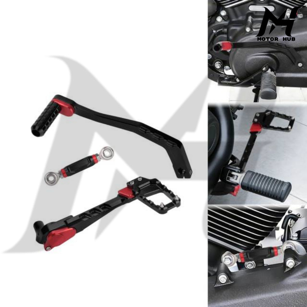 Mid Foot Control Set with Linkage for Harley Low Rider S ST Street Bob [Black-Red] MH9901019