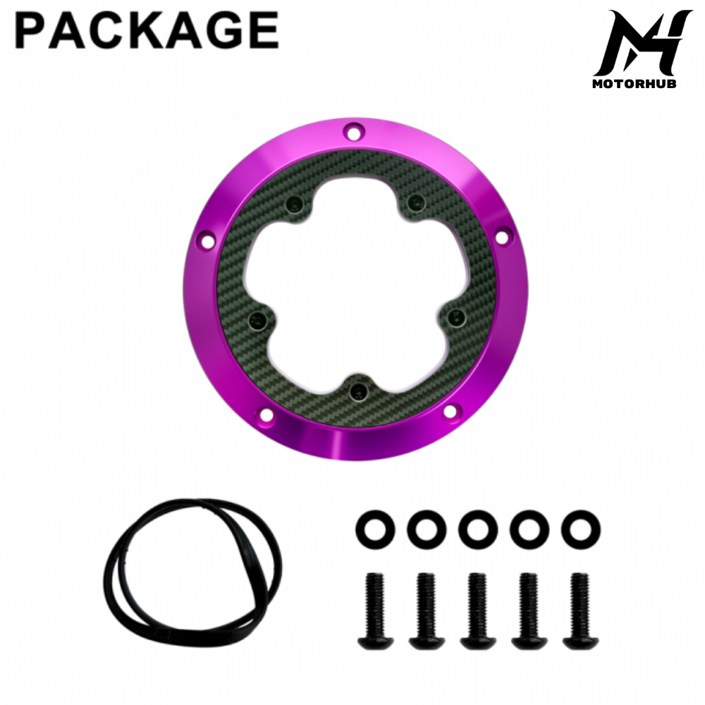 Aluminum Visible Derby Cover with Carbon Fiber Harley Davidson M8 Touring 2017-2026 Solftail 2018-2026 [Purple]  MH99012501