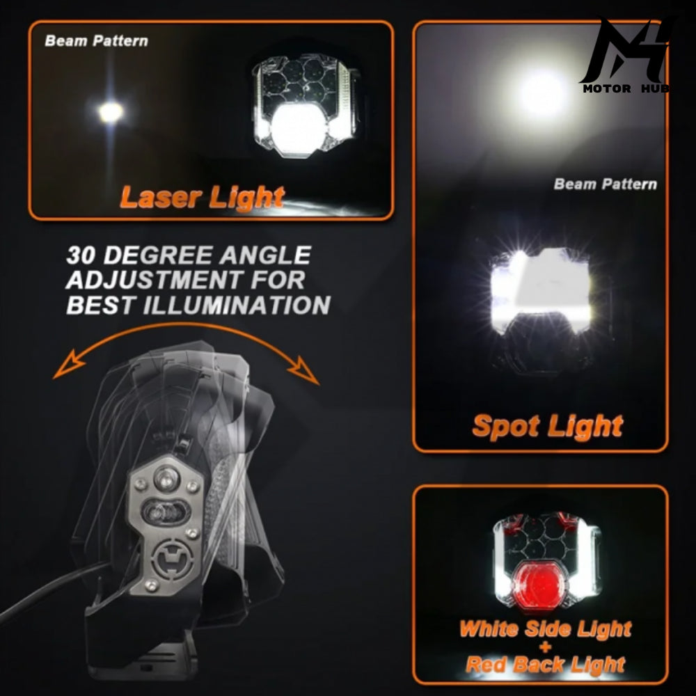 Yellow 7 Inch LED Headlights DRL Hi/Lo Beam 95W 8500LM Laser Spot Light Harley-Davidson MH9900998