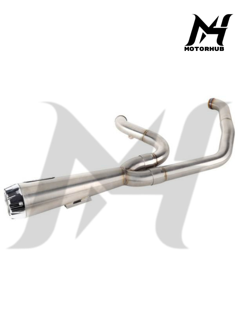 2 in 1 Softai M8 2 into-1 full Complete Exhaust system stainless steel Mufler for Harley sotail M8 2018-2025 [Brush Finish] MH9900312