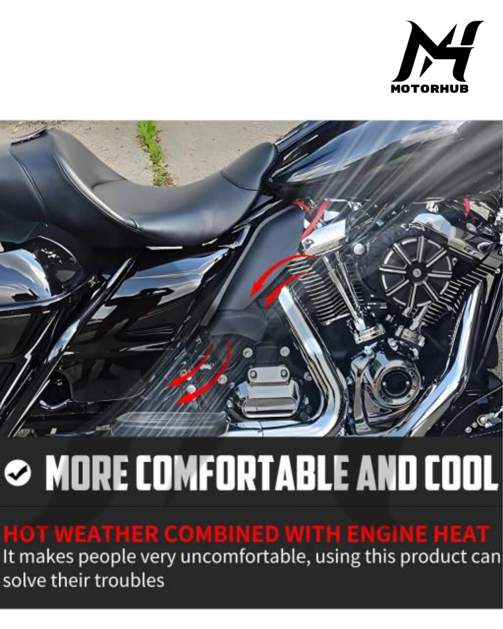 Mid-frame Air Deflector with Cooling Fan for Harley Touring & Trike Models 2017-2023 MH9900643