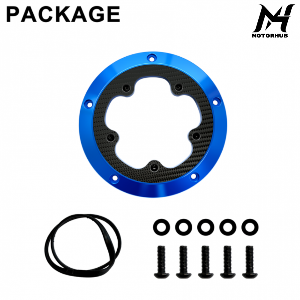Aluminum Visible Derby Cover with Carbon Fiber Harley Davidson M8 Touring 2017-2026 Solftail 2018-2026 [Blue]  MH99012500