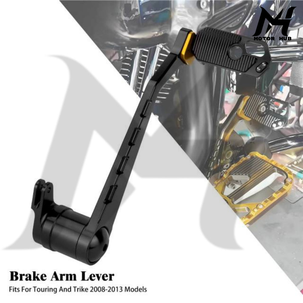 CNC Brake Arm Lever Brake Pedal for Harley Touring 08-13 [Black-Gold] MH9901024