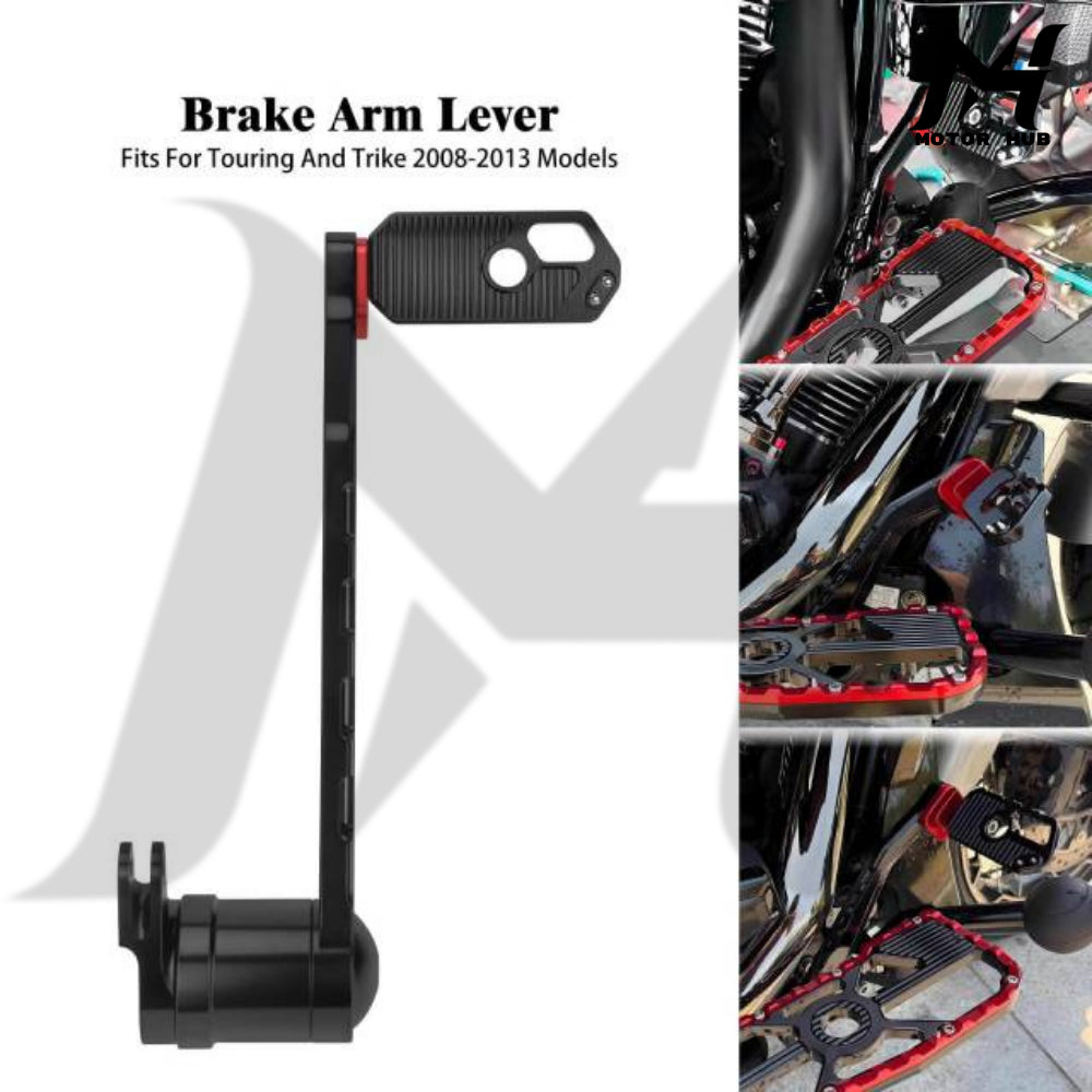 CNC Brake Arm Lever Brake Pedal for Harley Touring 08-13 [Black-Red] MH9901023