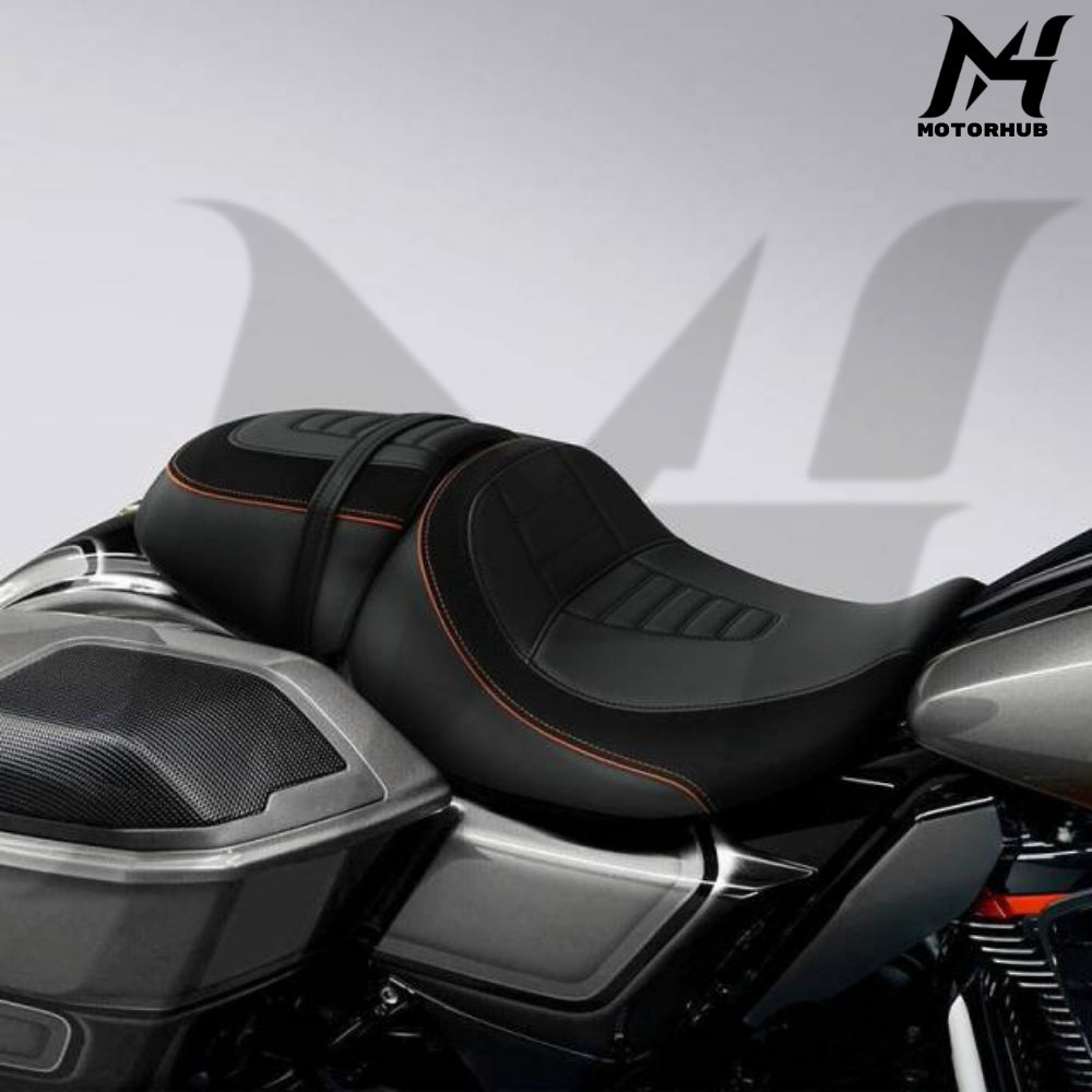 Driver & Passenger Seats Fit For Harley CVO Road Street Glide 23-25 Jok Road Glide Jok Streeet Glide [Orange Stitching] MH9900911