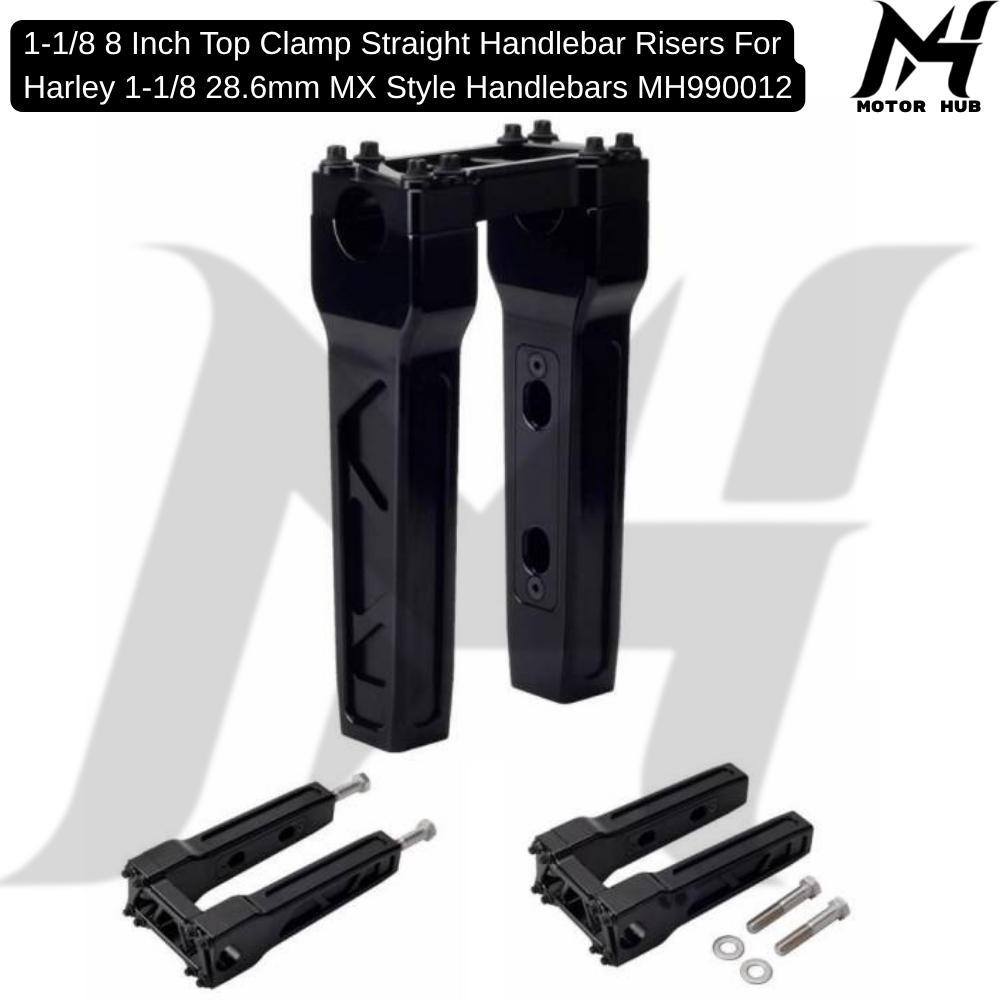1-1/8 8 Inch Top Clamp Straight Handlebar Risers For Harley 1-1/8 28.6mm MX Style Handlebars MH990012