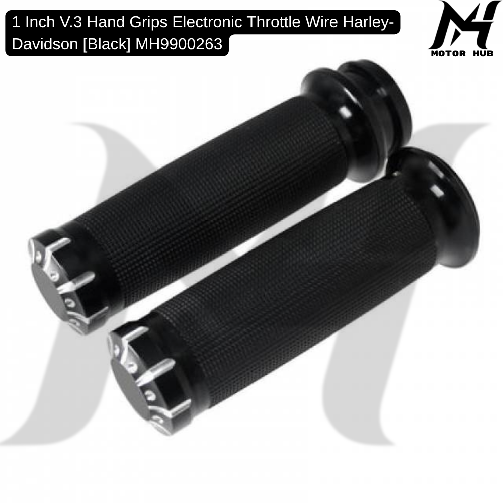 1 Inch V.3 Hand Grips Electronic Throttle Wire Harley-Davidson [Black] MH9900263