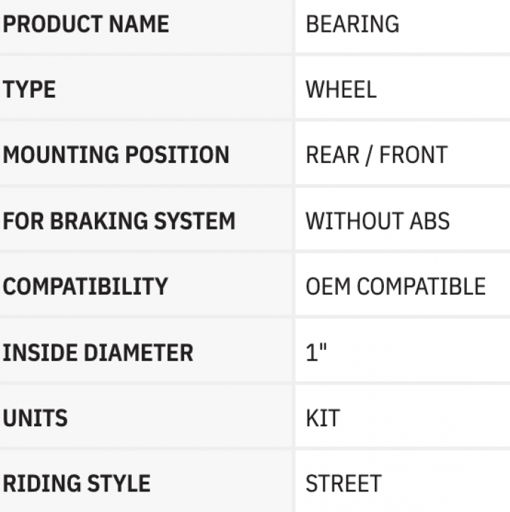 WHEEL BEARING DEPAN / BELAKANG 1 INCH HARLEY DYNA 2004 - 2007 TOURING 2000 - 2007 SPORTSTER 2005 - 2007 V ROD 2002 - 2007 25-1394 OEM 9247