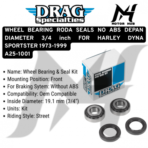 WHEEL BEARING RODA SEALS NO ABS DEPAN DIAMETER 3/4 inch FOR HARLEY DYNA SPORTSTER 1973-1999 A25-1001 OEM 9052