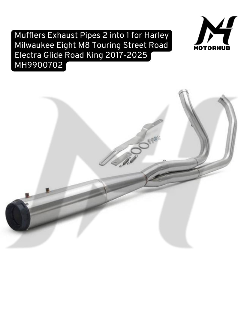 Mufflers Exhaust Pipes 2 into 1 for Harley Milwaukee Eight M8 Touring Street Road Electra Glide Road King 2017+ MH9900702